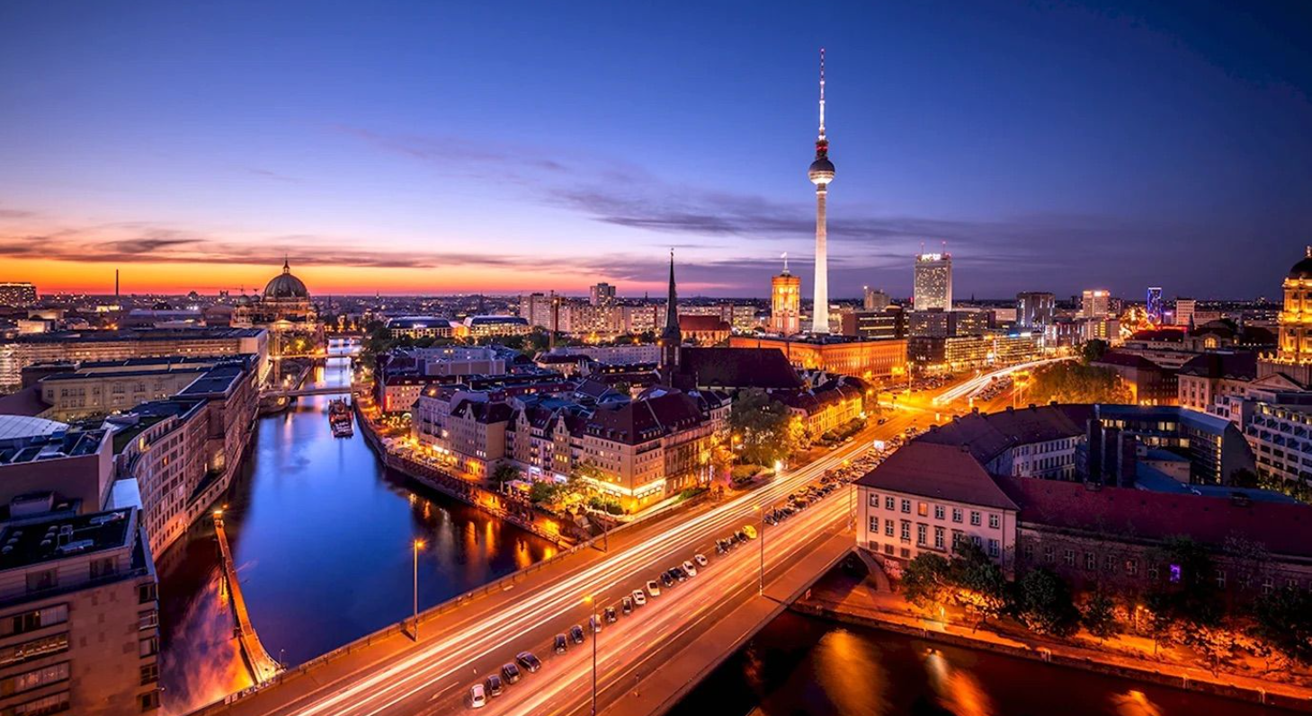 Germany skyline at dusk